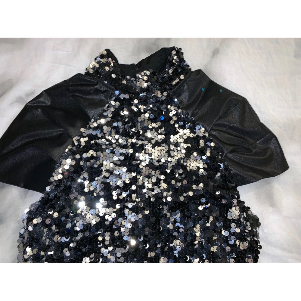 Silver & Black Sequin Dress